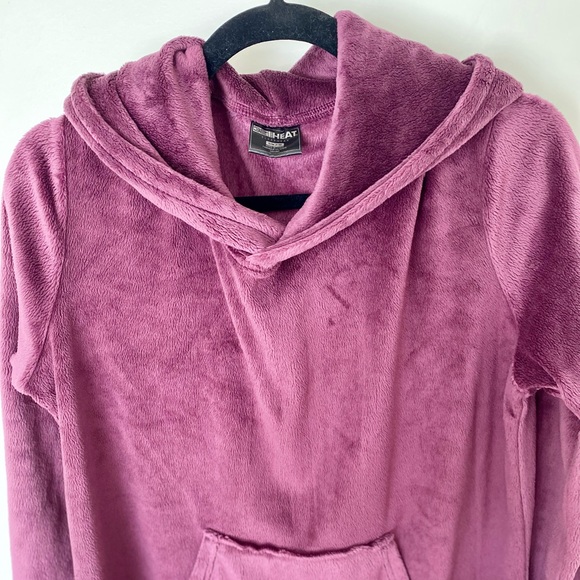 Purple Fleece Hooded Lounge Dress - Picture 5 of 8